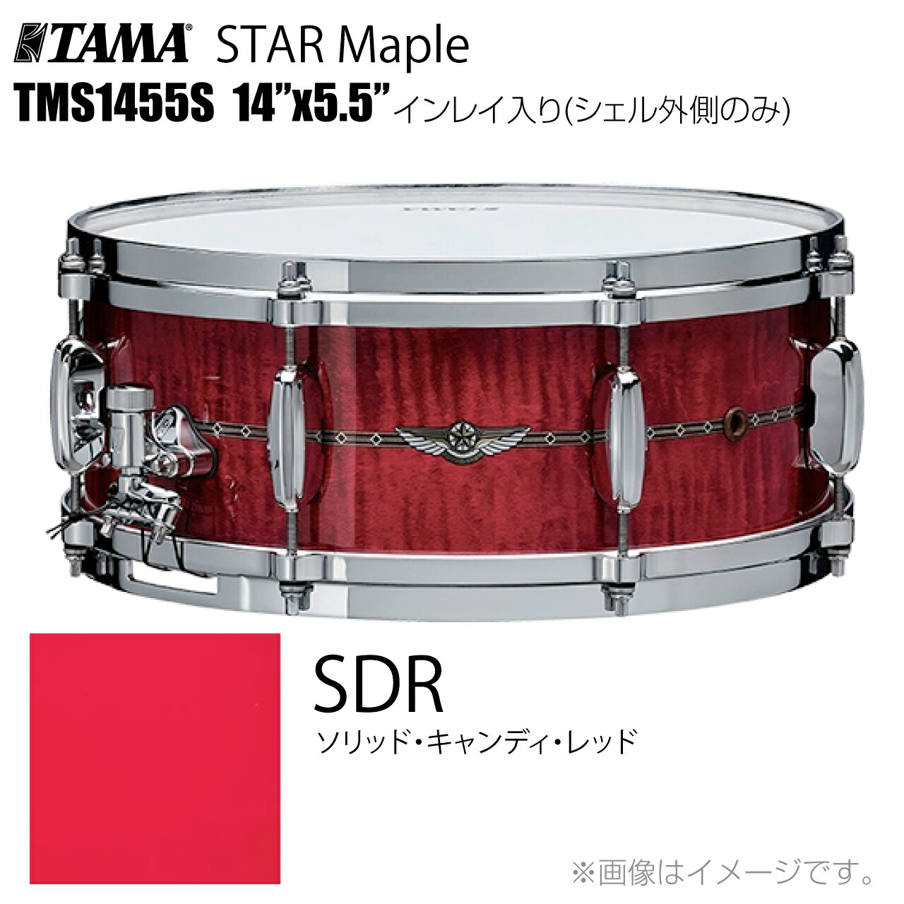 TAMA タマ STAR Maple TMS1455S SDR インレイ入り（シェル外側のみ） ドラム スネア【TMS1455S SDR】【ケース付き 受注生産 納期要確認 代引不可 】 スター スターメイプル