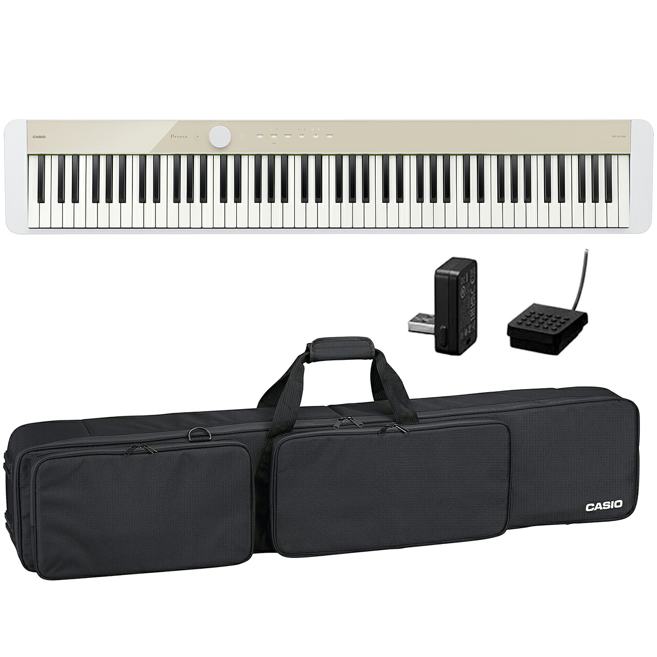 CASIO カシオ ［台数限定生産］ 電子ピアノ PX-S1100 MB Mellow Beige 専用ケースセット メローベージュ【台数限定特価 ダストカバー プレゼント 】｜ワタナベ楽器　ＳＨＯＰ