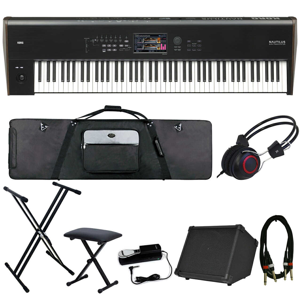 KORG コルグ ［長期滞留在庫処分］ NAUTILUS-88 ライブセット アンプ付き ワークステーションシンセサイザー【台数限定特価 】｜ワタナベ楽器　ＳＨＯＰ