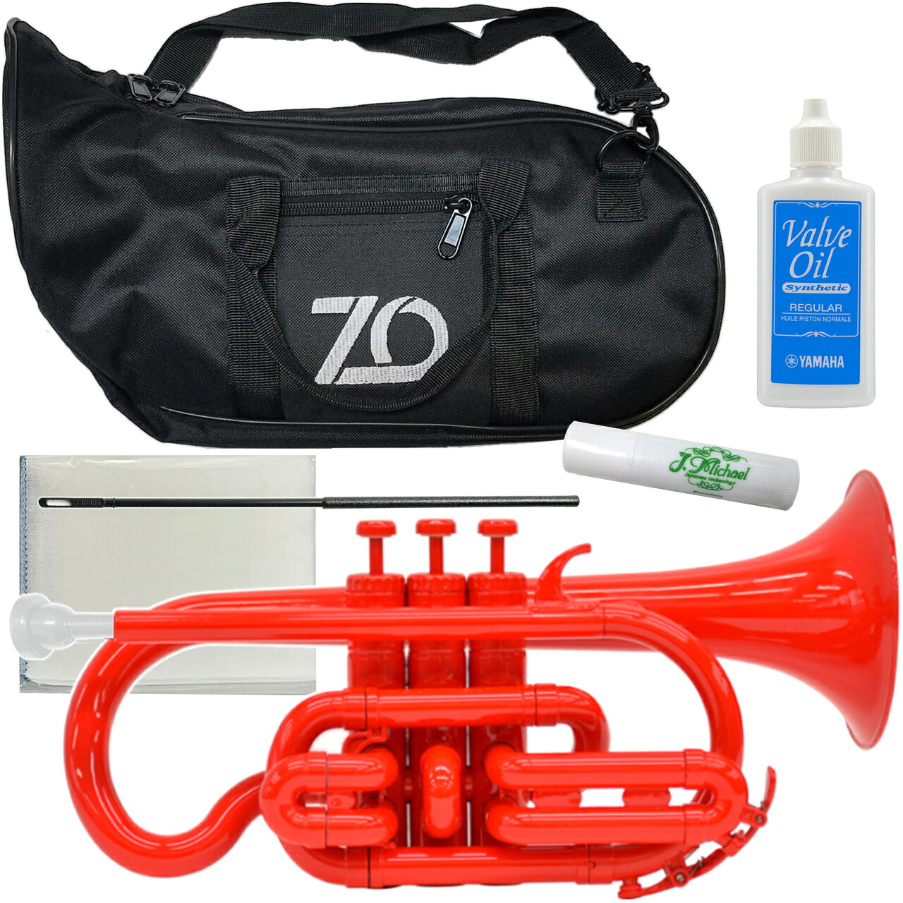 ZO ゼットオー コルネット CN-01 レッド アウトレット プラスチック 管楽器 cornet Red 楽器 バルブオイル セット B 　北海道 沖縄 離島 同梱不可