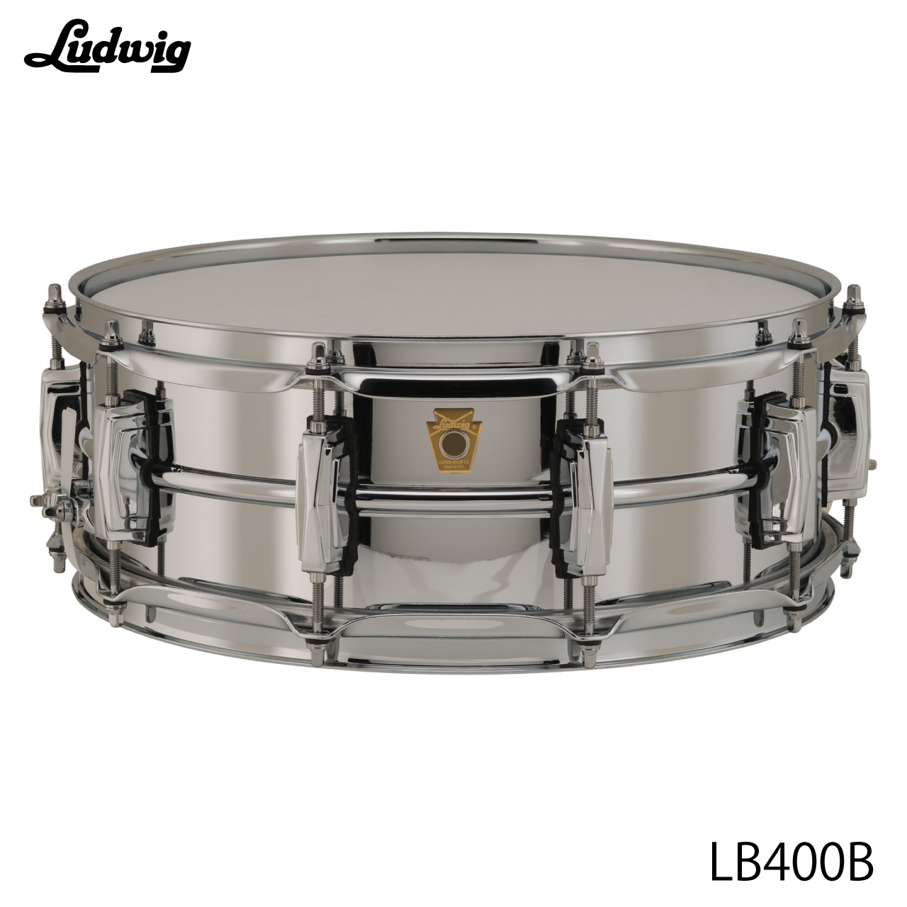 LUDWIG ラディック LB400B クロームオーバーブラス インペリアルラグ 5インチ【LB400B】 ブラスシェル ドラム スネア|ワタナベ楽器 SHOP