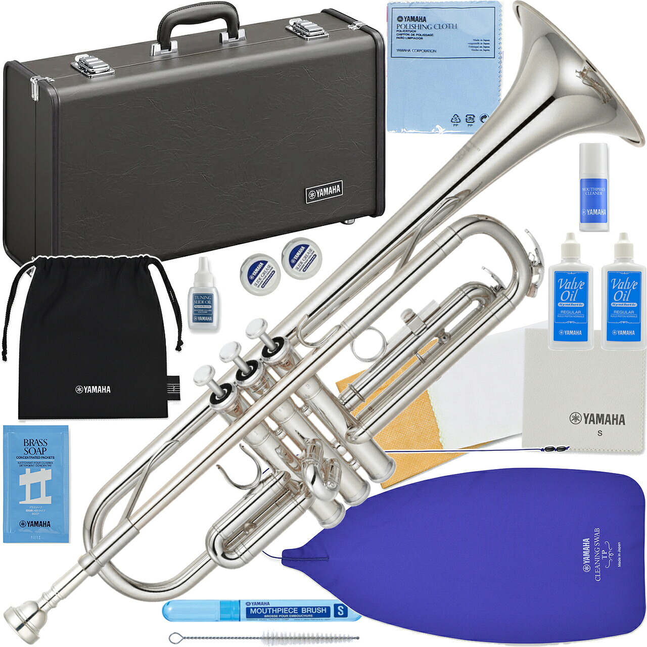 YAMAHA ヤマハ 5年保証サービス対象 YTR-2330S トランペット 銀メッキ シルバー 管楽器 B♭ Trumpet セットN　以下対応不可 北海道 沖縄 離島 代引き｜ワタナベ楽器　ＳＨＯＰ