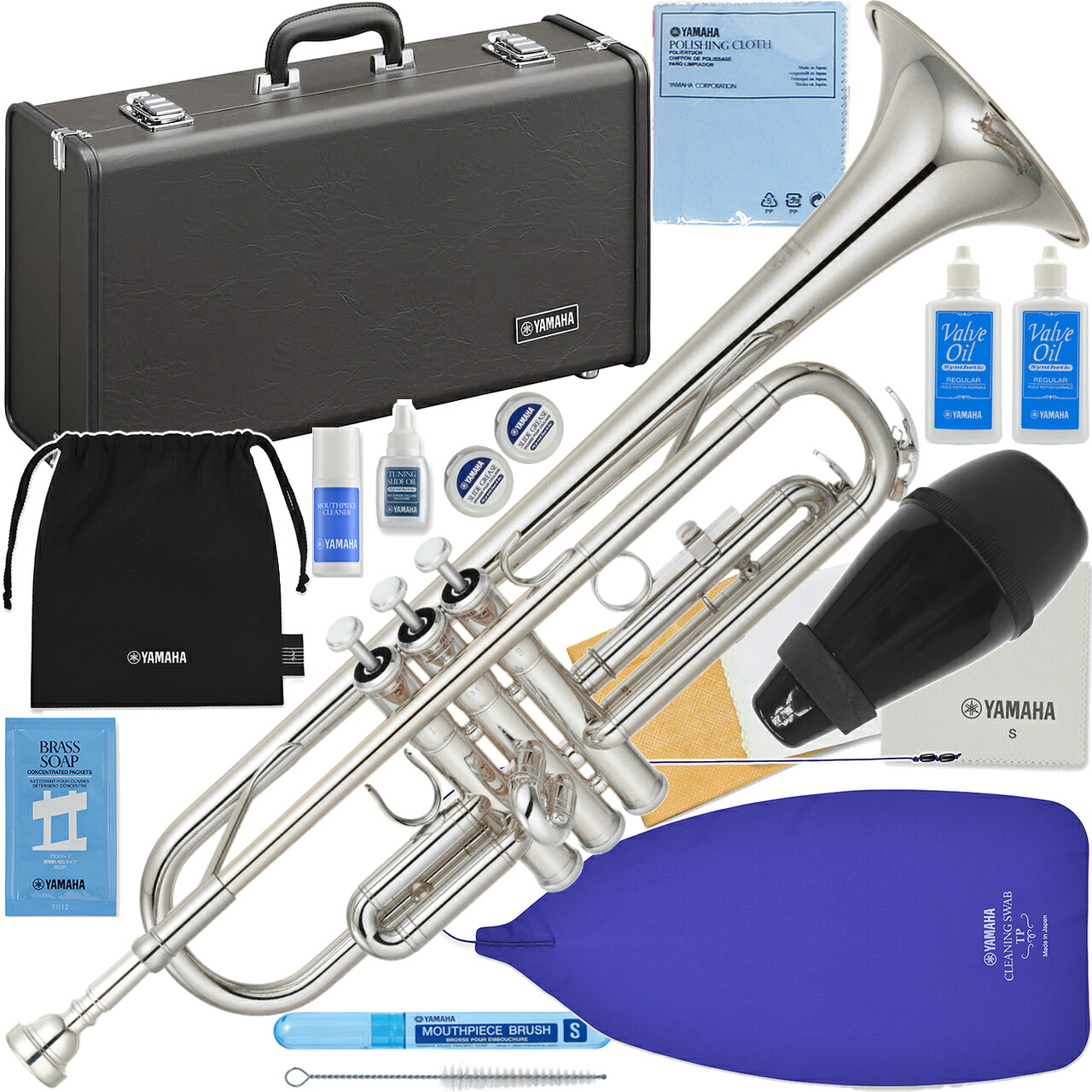 YAMAHA ヤマハ 5年保証サービス対象 YTR-2330S トランペット 銀メッキ シルバー 管楽器 B♭ Trumpet セットY　以下対応不可 北海道 沖縄 離島 代引き｜ワタナベ楽器　ＳＨＯＰ 54,978円