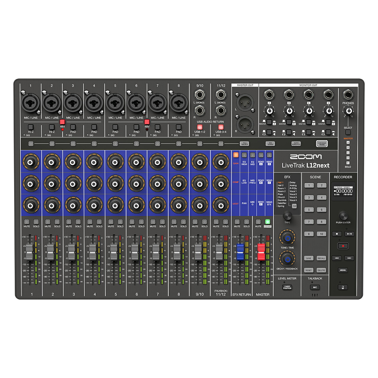 ZOOM ズーム LiveTrak L12next MTR ミキサー レコーダー｜ワタナベ楽器　ＳＨＯＰ