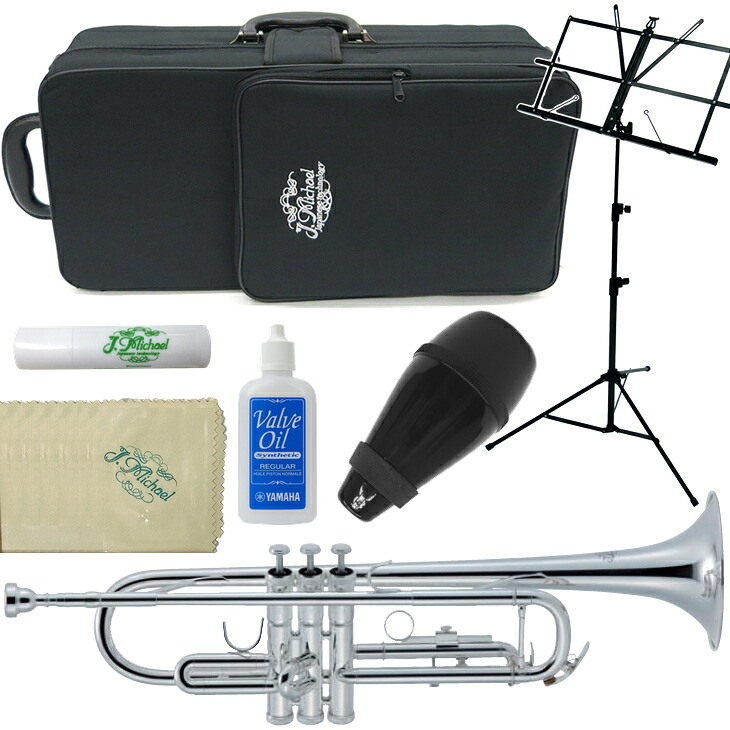 J Michael Jマイケル 3年保証対象 TR-430S トランペット 銀メッキ B♭ Trumpet セットA　以下対応不可 北海道 沖縄 離島 代引き 同梱