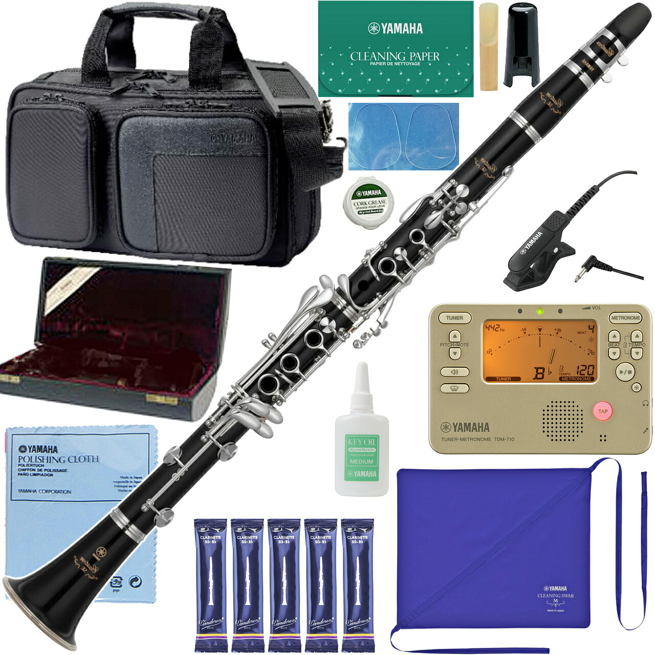 YAMAHA ヤマハ 5年保証サポート対象 YCL-SE B♭ クラリネット 木製 グラナディラ カスタム clarinet SE Custom セットE　以下対応不可 北海道 沖縄 離島 代引き