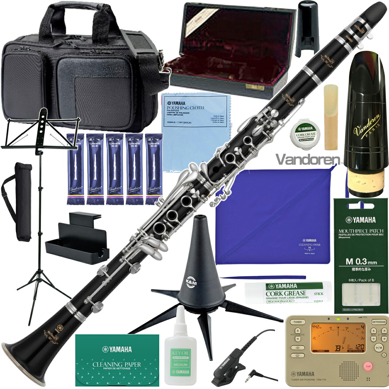 YAMAHA ヤマハ 5年保証サポート対象 YCL-SE B♭ クラリネット 木製 グラナディラ カスタム clarinet SE Custom セットD　以下対応不可 北海道 沖縄 離島 代引き