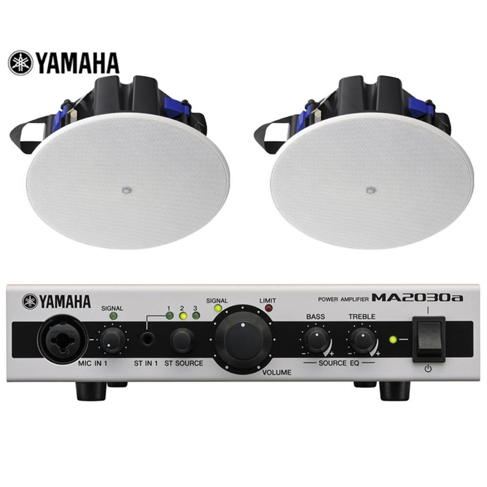 YAMAHA ヤマハ VXC3FW (ホワイト/1ペア) 天井埋込スピーカー&パワーアンプセット(MA2030a) ◆ 【セット内容 MA2030a (1台) VXC3FW (2本)】|ワタナベ楽器 SHOP