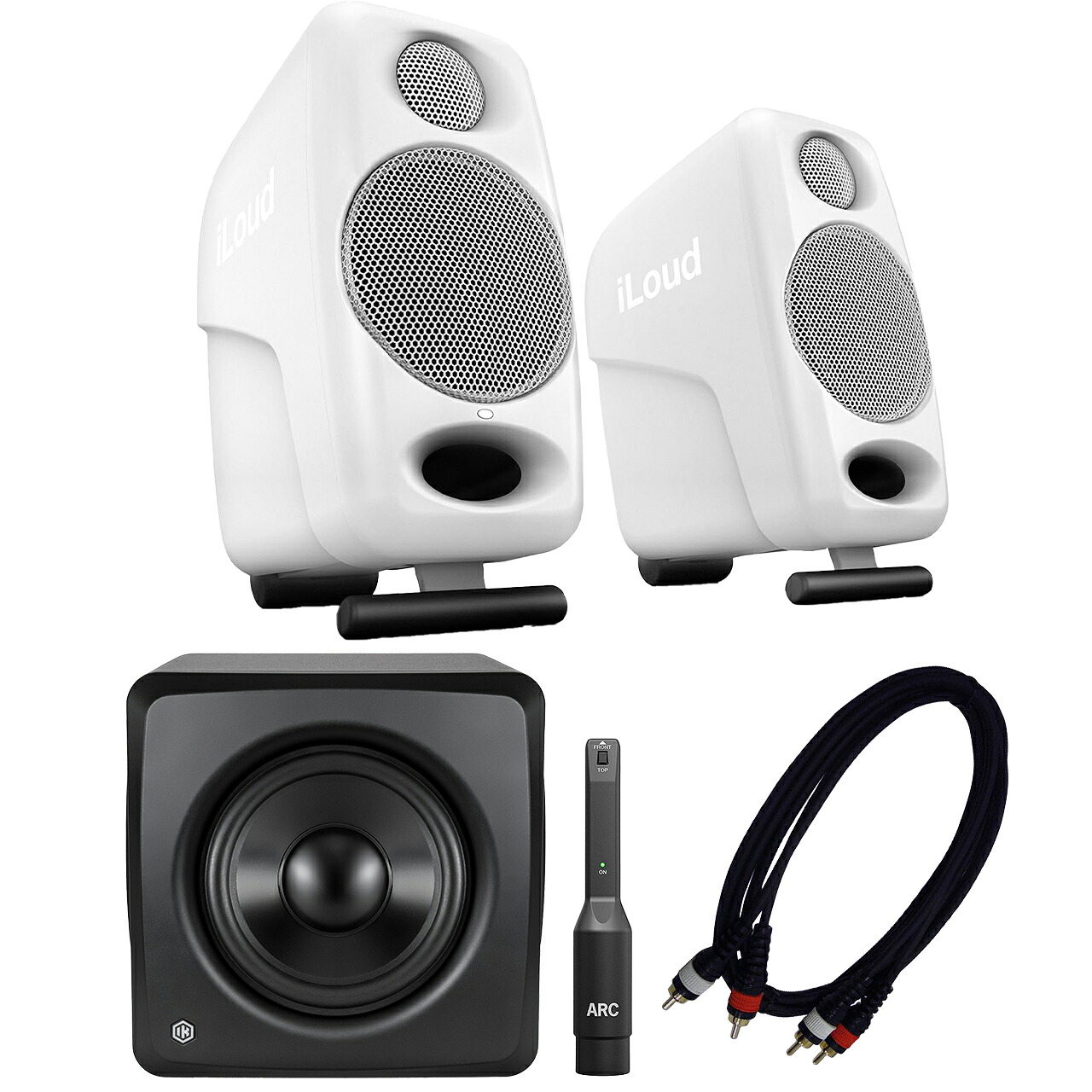 IK Multimedia アイケーマルチメディア iLoud Micro Monitor 2.1ch セット WHITE モニター スピーカー DTM DAW｜ワタナベ楽器　ＳＨＯＰ 93,390円