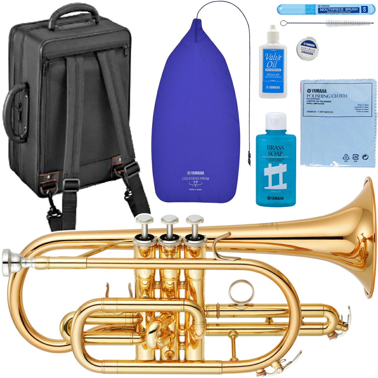YAMAHA ヤマハ 5年保証サービス対象 YCR-4330GII B♭ コルネット ラッカー ゴールドブラス ショート 管楽器 セットF　以下対応不可 北海道 沖縄 離島 代引き