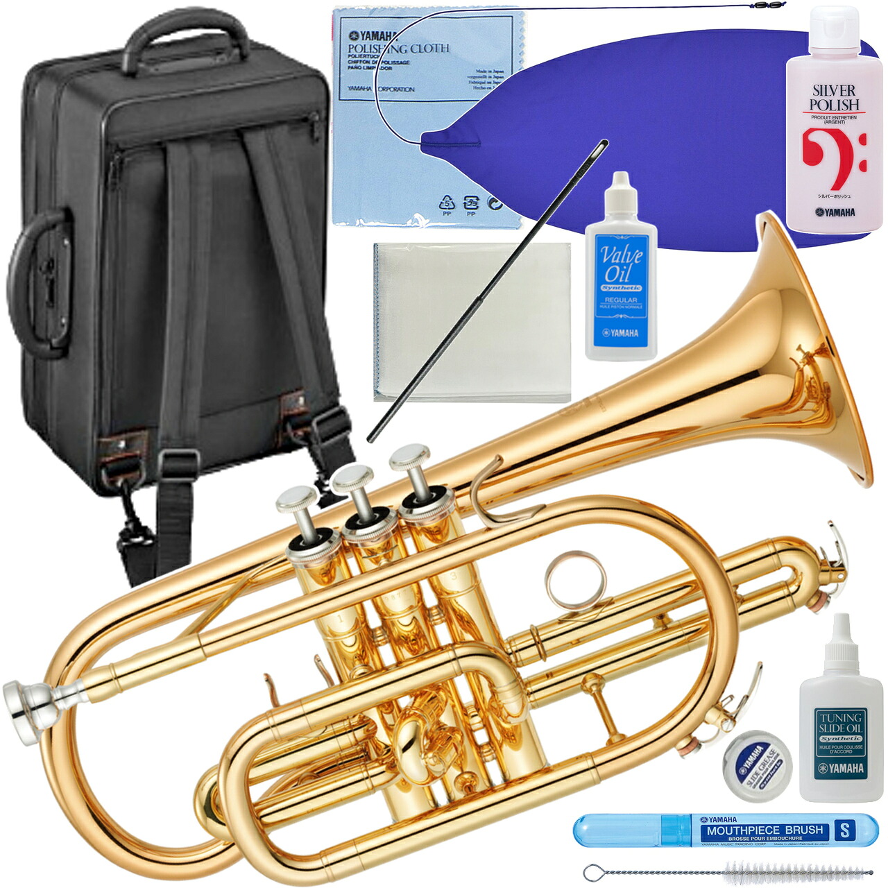 YAMAHA ヤマハ 5年保証サービス対象 YCR-4330GII B♭ コルネット ラッカー ゴールドブラス ショート 管楽器 セットB　以下対応不可 北海道 沖縄 離島 代引き