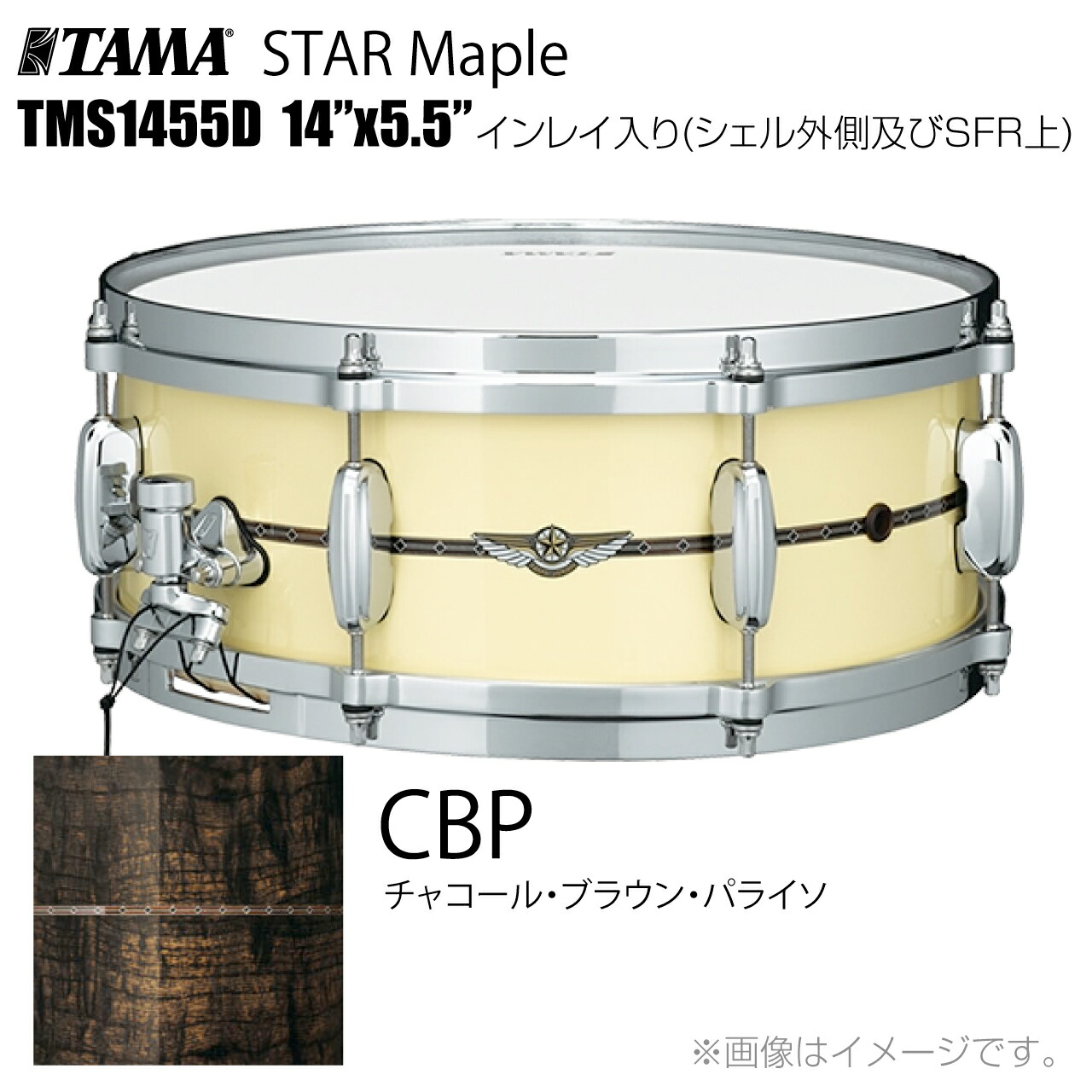 TAMA タマ STAR Maple TMS1455D CBP インレイ入り(シェル外側とSFR) ドラム スネア【TMS1455D CBP】【代引不可 受注生産 納期要確認 ケース付き 】 スター スターメイプル|ワタナベ楽器 SHOP