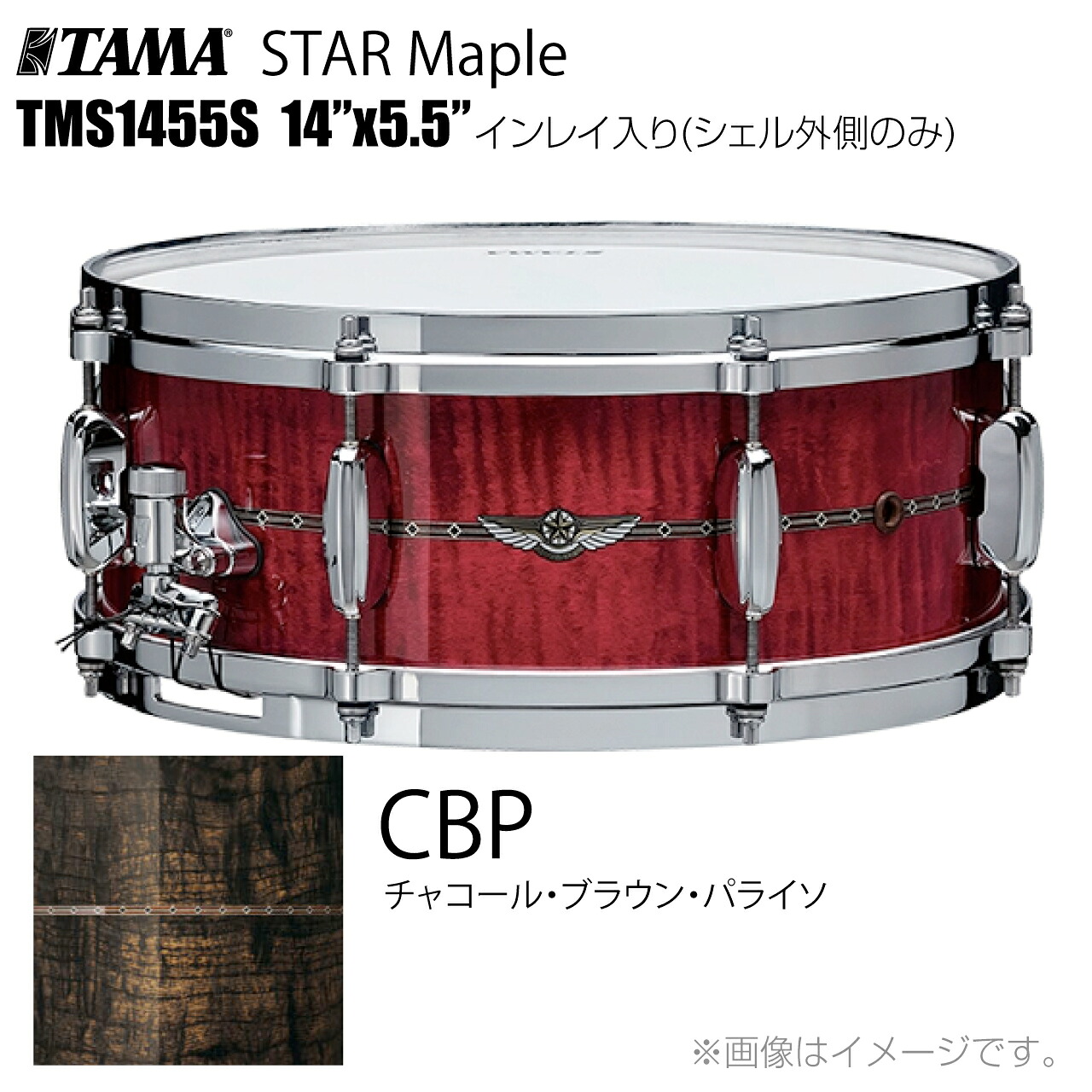 TAMA タマ STAR Maple TMS1455S CBP インレイ入り(シェル外側のみ) ドラム スネア【TMS1455S CBP】【 受注生産 納期要確認 ケース付き 代引不可 】 スター スターメイプル|ワタナベ楽器 SHOP