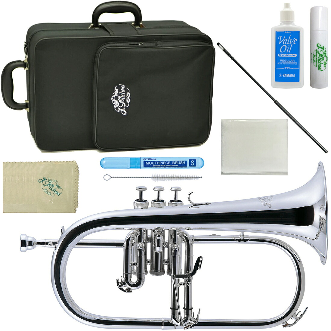 J Michael Jマイケル 3年保証 FG-550S フリューゲルホルン 銀メッキ 管楽器 シルバー flugel horn セットE　以下対応不可 北海道 沖縄 離島 代引き 同梱
