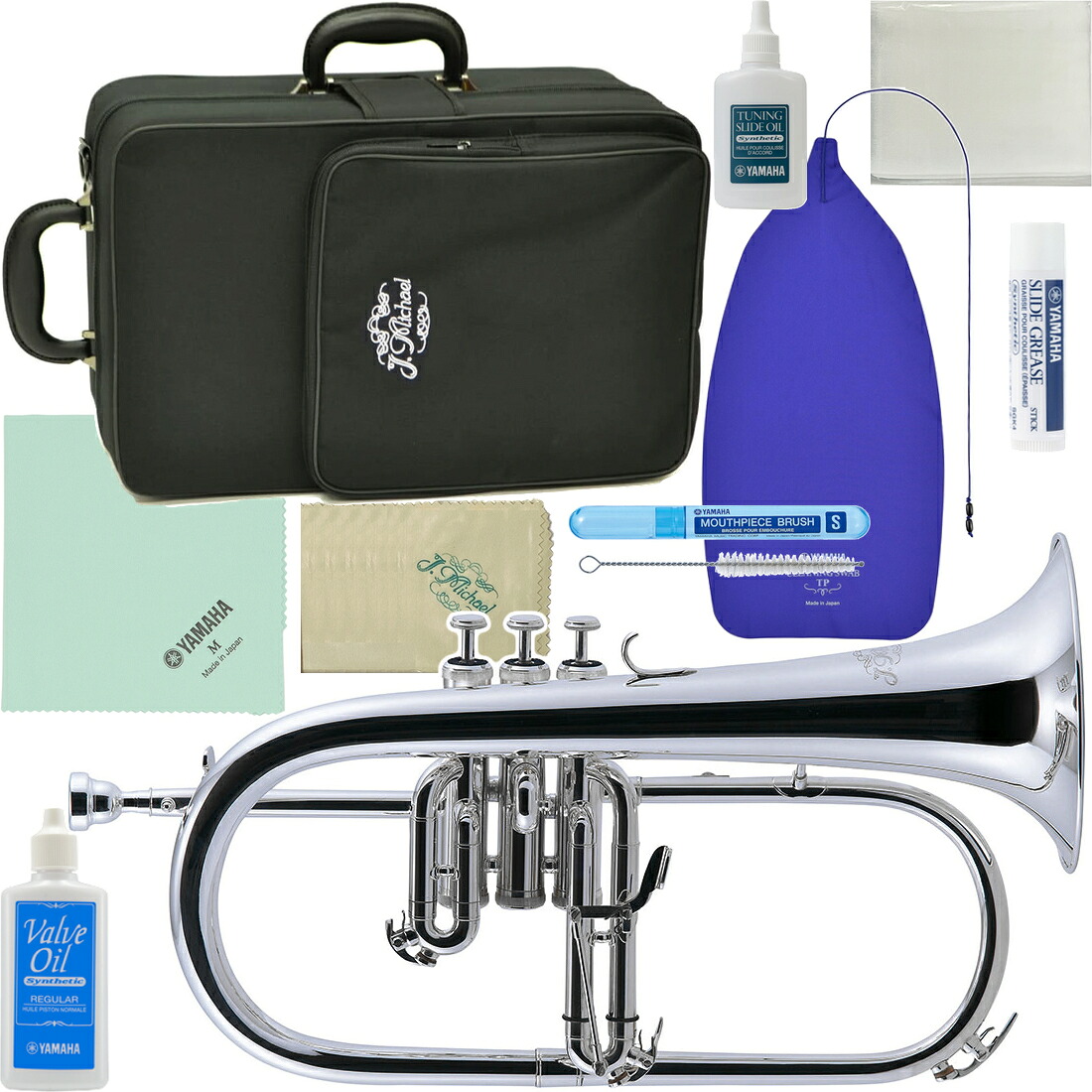J Michael Jマイケル 3年保証 FG-550S フリューゲルホルン 銀メッキ 管楽器 シルバー flugel horn セットG　以下対応不可 北海道 沖縄 離島 代引き 同梱