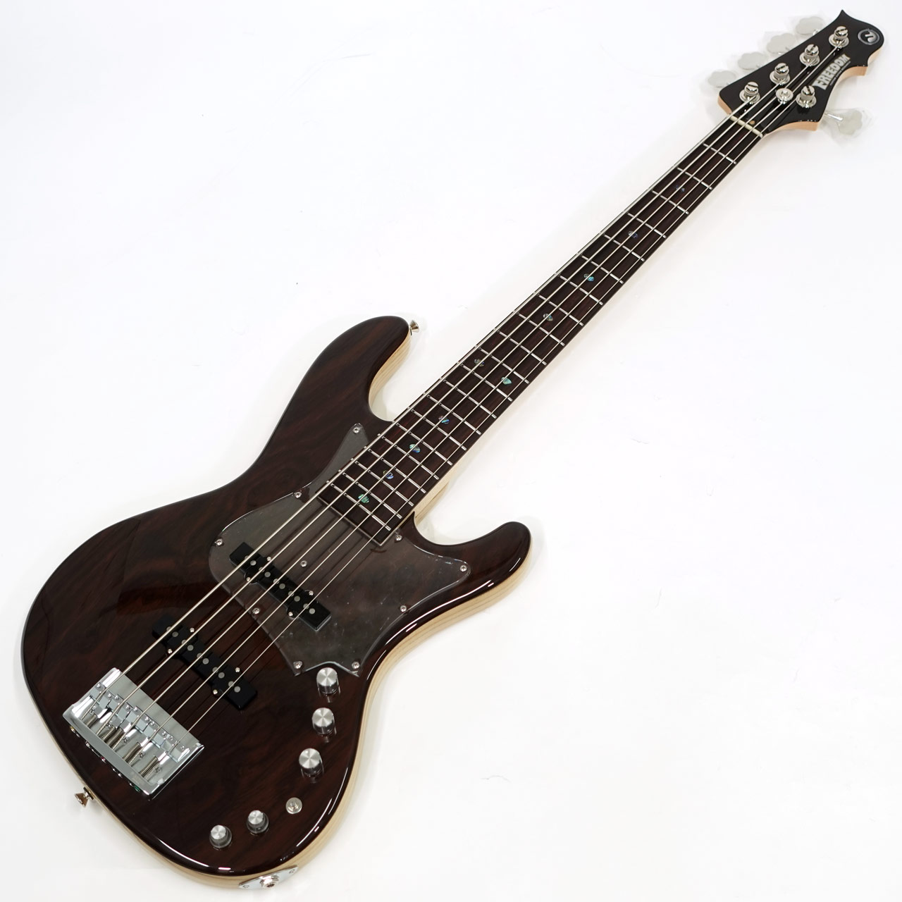 Freedom Custom Guitar Research O.S. RHINO 5st FT Rosewood Top Light Ash Body Natural 国産 5弦ベース オーダースペック