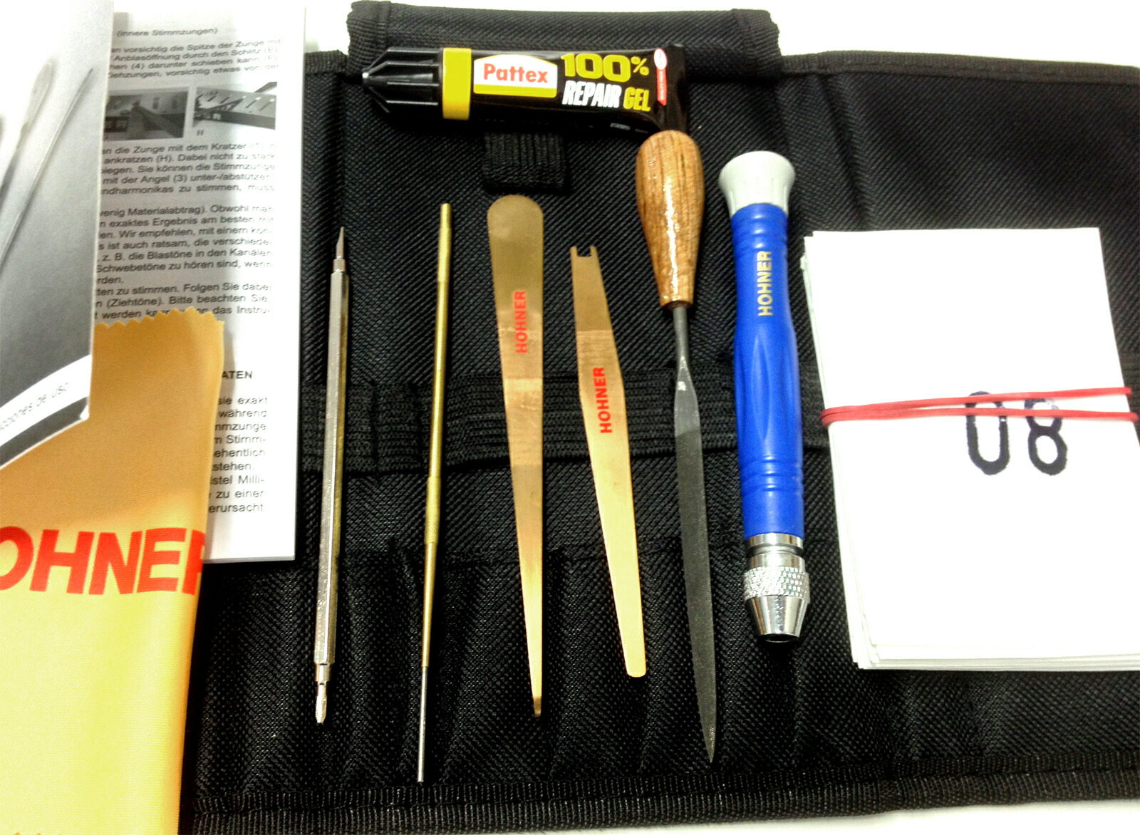 【楽天市場】HOHNER ( ホーナー ) MZ99340 ハーモニカ 修理 工具 メンテナンスキット リード調整 バルブ 張替え やすり