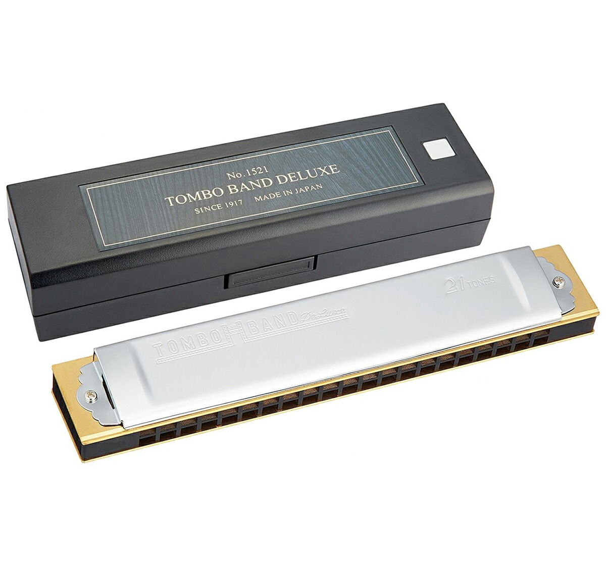 TOMBO トンボ 1521 D＃m 特製 トンボバンド 複音ハーモニカ 21穴 No.1521 日本製 トレモロ 木製ボディ Tremoro Harmonica 楽器 マイナー　北海道 沖縄 離島不可