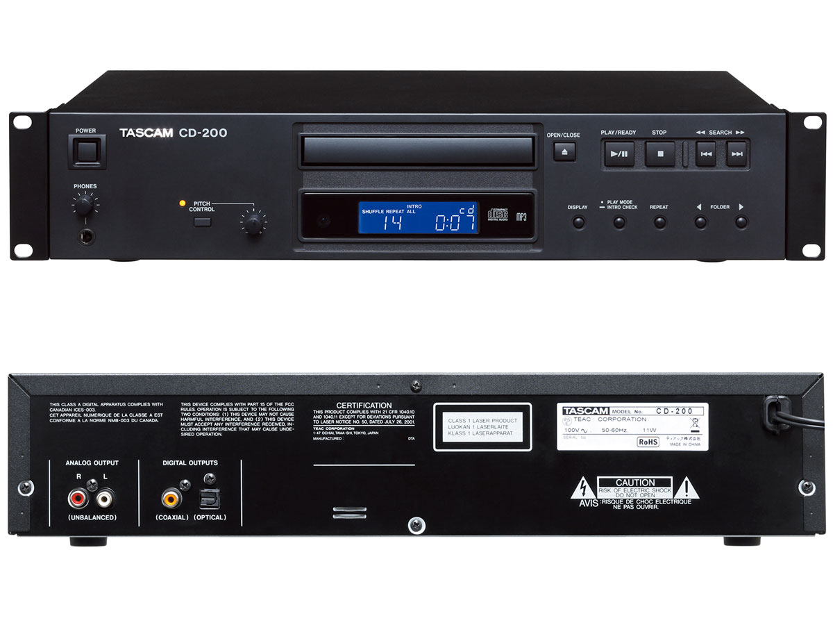 人気提案 TASCAM タスカム CD-200 業務用 CDプレーヤー paradise.edu.pe