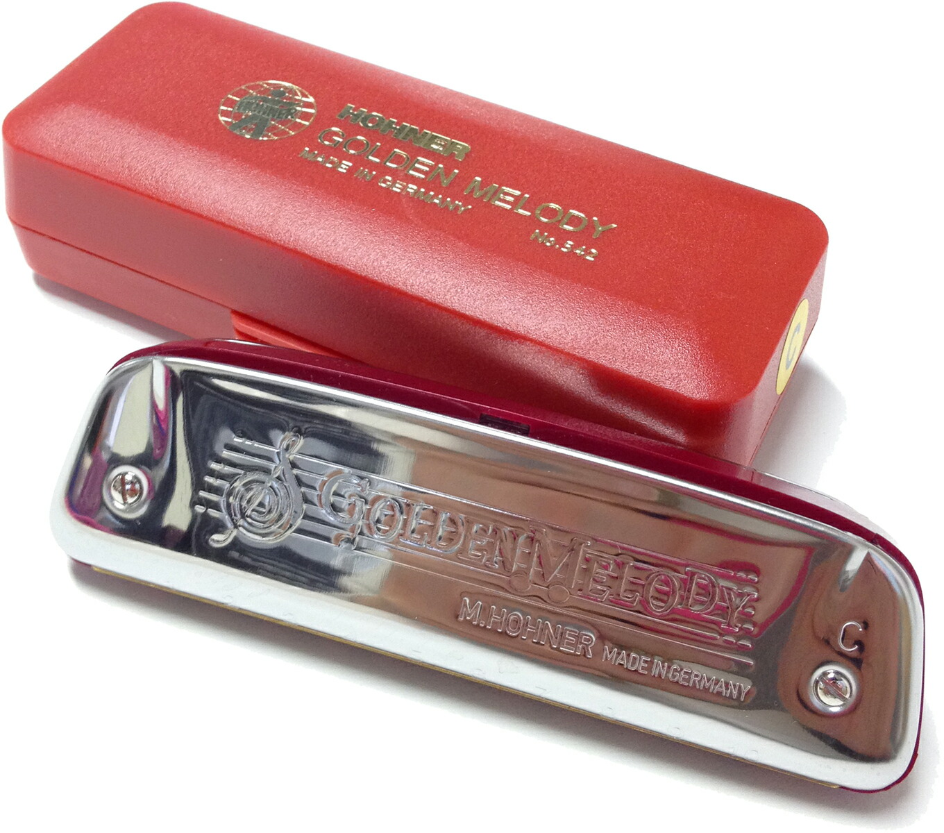 Hohner ホーナー ゴールデンメロディ F 542 ブルースハープ 10穴 テンホールズ ハーモニカ 楽器 Golden Melody Blues Harmonica 樹脂ボディ Fシャープ メジャー 公式