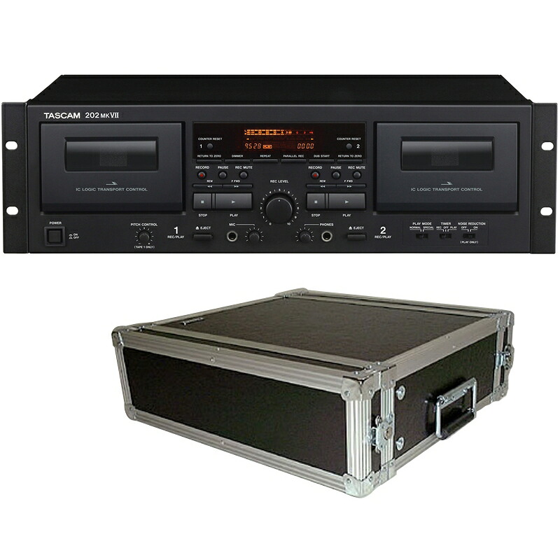 TASCAM タスカム 202MKVII と 国産 ARMOR 3Uラックケースセット ◆ 業務用ダブルカセットデッキ【202MK7 ARMOR 3U D360mm 】【4月10日時点、在庫あり 】
