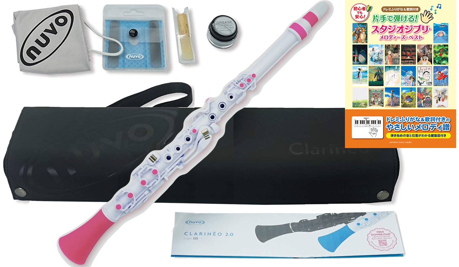 Nuvo Nuvo ヌーボ ジブリ クラリネット チャレンジ セット Ncpkjp 沖縄 クラリネオ ピンク プラスチック クラリネット Clarineo Plastic Pink スタジオジブリ 楽譜 北海道 沖縄 離島不可 ワタナベ楽器 楽天ｓｈｏｐe クラリネットリード ヌーヴォー 防水 3オクターブ