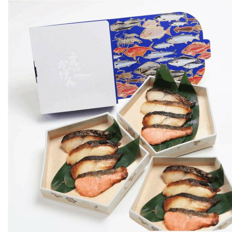 【ひとしお 12切入】「えいかげん」プレミアム西京焼きギフト　（銀だら、銀かれい、銀鮭、本さわら/各3切入）｜西京焼専門店　京都 雅幸胤