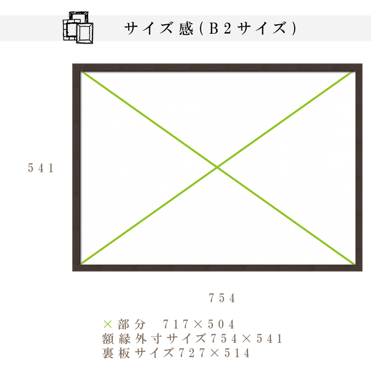 デッサン額 木製フレーム 桜平型 セピア 1031×729 B1 アクリル