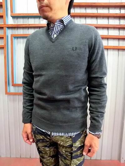 PERRY regular V SWEATER 100 article V CLASSIC Perry wool graphite domestic quality good Fred neck marl of K7210 FRED sweater merino NECK shallower Graphite Y7YpqwFE