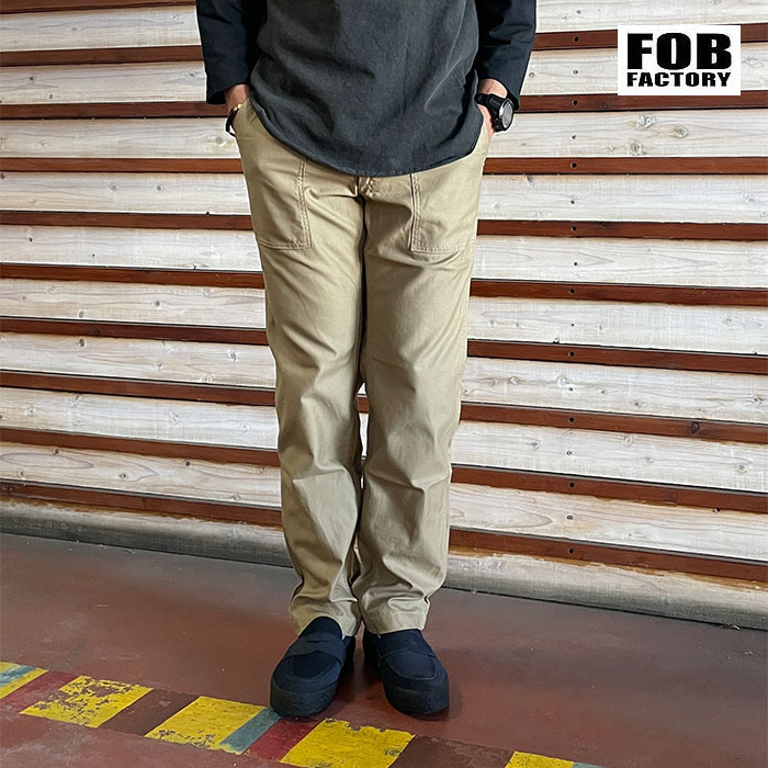 FOB FACTORYベイカーパンツ BAKER PANTS Khaki カーキ テーパードパンツ ワークパンツ F0431|gakuオンラインショップ
