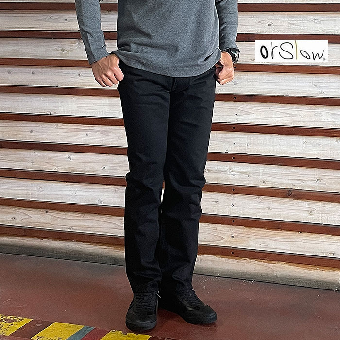 楽天市場】orSlow (オアスロウ) : 107 IVY FIT BLACK DENIM (BLACK