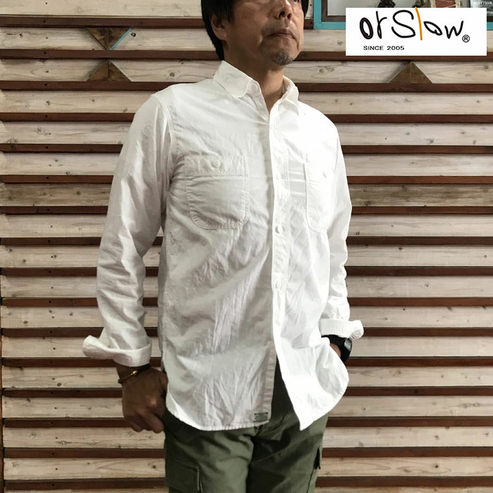 orSlow オアスロウワークシャツシャンブレー　ホワイトWork Shirts White Chambray　ワークシャツ　ホワイトシャンブレー　01-8070-69 17,266円