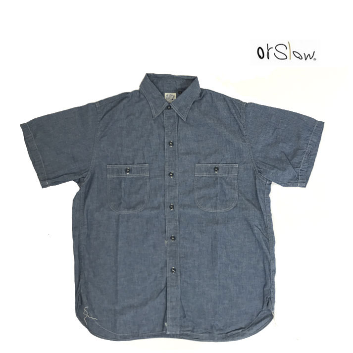 orslow オアスロウシャンブレー半袖シャツ Vintage Fit Short Sleeve Shirts Chambray 01-V8170-84 15,464円