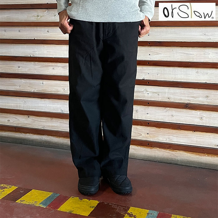 オアスロウ orSlow 【SALE】ワイドフィット ニューヨーカー ワイドパンツ　WIDE FIT NEW YORKER イージーパンツ Black 日本製01-1021-R61｜ｇａｋｕオンラインショップ