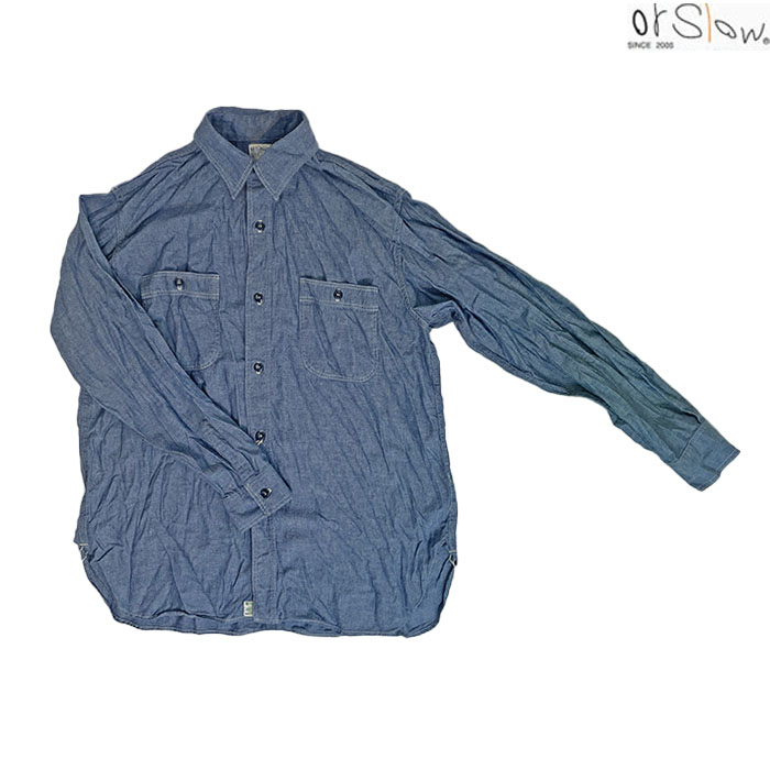 orslow オアスロウリラックスフィットシャンブレーワークシャツRELAX FIT CHAMBRAY WORK SHIRT 01-8270-84