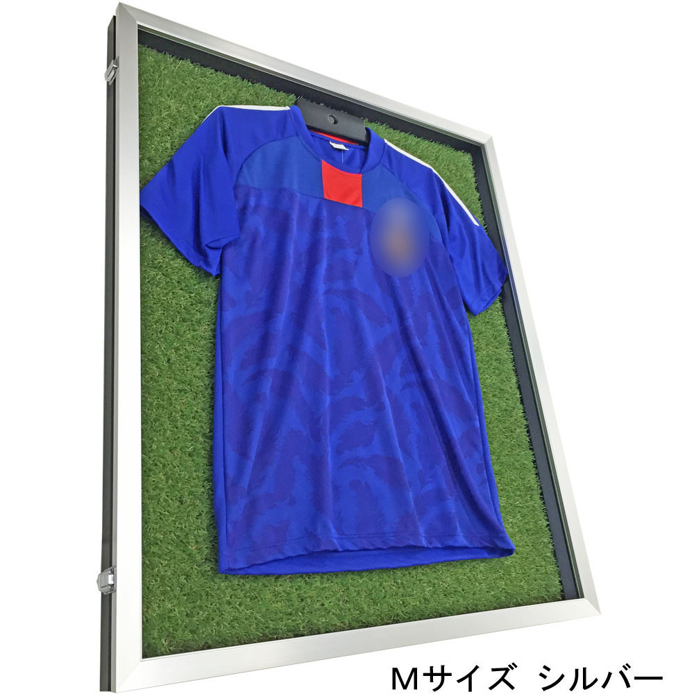 前開式ユニフォームケース・芝 UVカット強化アクリル付 MLサイズ/額外寸:910×1040 内寸:850×980 約8.0kg/時間指定・日祝配送不可 ユニフォーム 額 額縁 ユニフォーム額縁 フレーム uvカット 透明 野球 サッカー 飾る 人工芝 国産|額縁のタカハシ 店