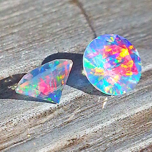 楽天市場】オパール ファセット ラウンド rainbow 5mm 1個 faceted 