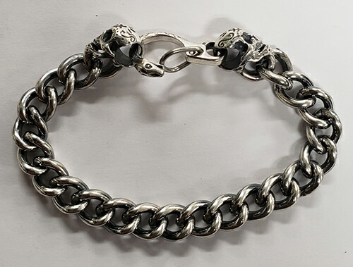 galcia / ガルシア BRACELET \"CALAVERA \u0026 SNAKE HOOKI\"" SILVER925 SNAKE SKULL MEXICANSKULL メキシカンスカル スカル スネークフック チェーン店 腕輪 (22C-BR-CS001SS)"