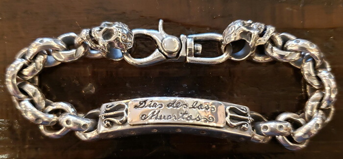 galcia SILVER CHAIN BRACELET MEXICAN SKULL CALAVERA DIA DE LOS MUERTOS MEXICANSKULL メキシカンスカル ガルシア　チェーン　ブレスレット　シルバー　死者の日　メキシカン　スカル　カラベラ