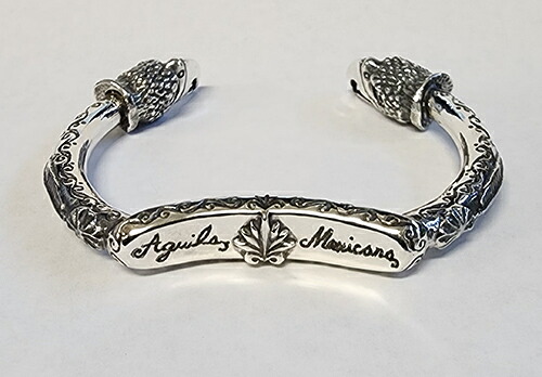 galcia BRACELET BANGLE \"MEXICAN EAGLE HEAD\"" SILVER925 AGAVE FEATHER ガルシア 腕輪 バングル メキシカン 鷲上端 アガベ シルバ－９２５ (18B-BR-FEH001SS)"