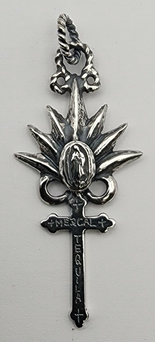 galcia PENDANT "AGAVE & GUADALUPE MARIA" CROSS MEXICAN STYLE ACCESSORY SILVER925 ガルシア ペンダント ネックレス シルバーアクセサリー アガベ グアダルーペマリア 十字架 (25NT-AMC001SS)|galcia 店