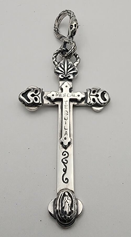 galcia PENDANT "AGAVE & COMEDY,TRAGEDY" CROSS GUADALUPE MARIA SILVER925 ACCESSORY MEXICANSTYLE TEQUILA MEZCAL ガルシア ペンダント 喜劇と悲劇 シルバーアクセサリー マリア アガベ テキーラ メスカル 十字架 クロス スネークフック (25NT-ACTM001SS)|galcia 店