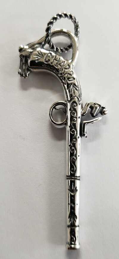 galcia / ガルシア PENDANT HEAD \"HORSE \u0026 GUN \"" SILVER 925 しろがね色 メキシカン 馬 懐鉄砲 火器 シャンデリヤ (21NT-VP002SS) チェーン店別売り"