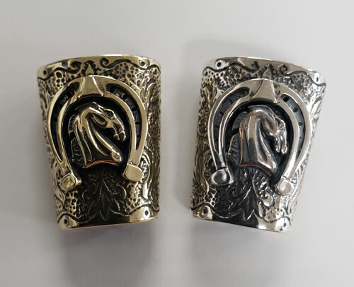 galcia / ガルシア PENDANT HEAD "HORSESHOE & HORSE BANDANA SLIDER RING" SILVER925 BRASS シルバー ブラス 真鍮 メキシカン ペンダント バンダナスライダー リング 蹄鉄 馬 メキシコ (21NT-BSHH001)|galcia 店