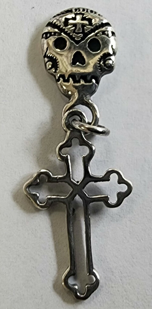 galcia EARRING \"CALAVERA\"" CROSS MEXICO MEXICAN SKULL DAY OF THE DEAD ガルシア ハラベラ メキシカン スカル はりつけ台 ピアス イアリング 不帰の客の日 (24P-CV002S)"