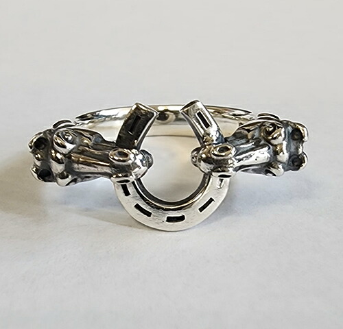 LARGE TYPE galcia SILVER925 RING "HORSE & HORSESHOE" ラージタイプ　ガルシア　ホースホースシュー　リング　馬　馬蹄　(17R-HHS001SS) ※こちらの商品は、受注製作品の為、3～4週間前後で発送になります。｜galcia 店