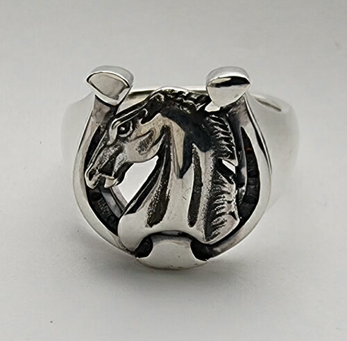 galcia RING \"HORSE \u0026 HORSESHOE\"" SMALL TYPE SILVER925 ガルシア 導管＆鉄蹄 馬 鉄蹄 しろがね色９２５ (26R-HSH101SS) ※こちらの商いものは受注製細工物の為、3～4週前後で送りとどけるになります。"