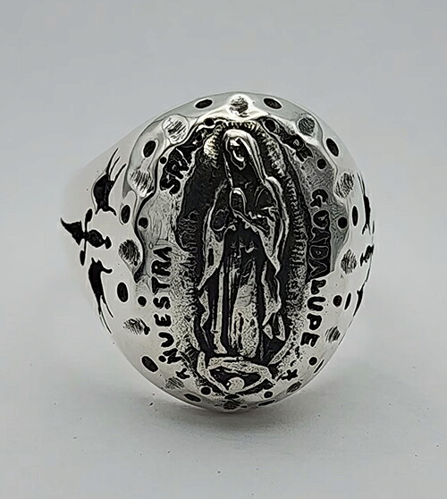 galcia RING \" GUADALUPE MARIA \"" MEXICO SILVER925 SWALLOW ガルシア しろがね色９２５ 聖処女マリア 輪っか メキシコ合衆国 スワロー （R-MMA001S）"
