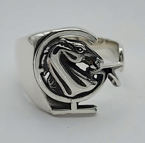 galcia RING \"HORSE \u0026 G\"" SILVER925 ガルシア 導管 馬 しろがね色９２５輪っか (26R-VGH001SSS) ※こちらの商いものは受注製細工物の為、3～4週前後で送りとどけるになります。"