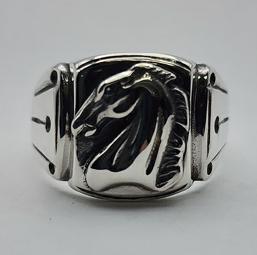 galcia RING \"HORSE\"" SILVER925 ガルシア 輪っか しろがね色９２５ 馬 導管 (26R-SGH001S) ※こちらの商いものは受注製細工物の為、3～4週前後で送りとどけるになります。"